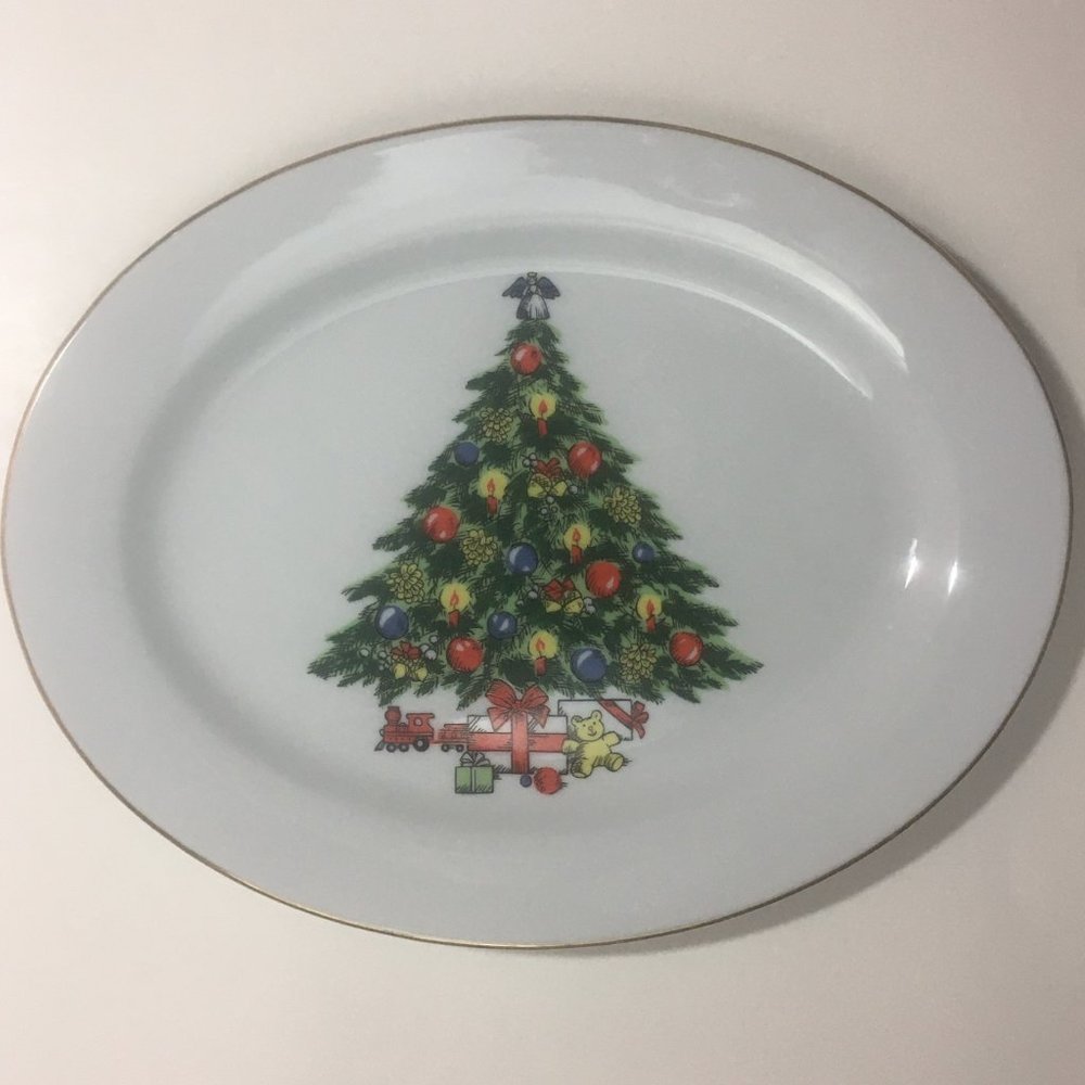 Jamestown China Platter Christmas Treasure Tree